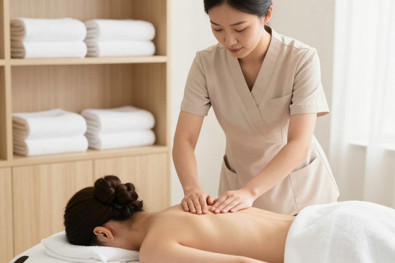 匠心推拿:亚洲女性专业按摩师专注背部护理