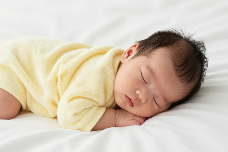 安然入梦的亚洲新生宝宝