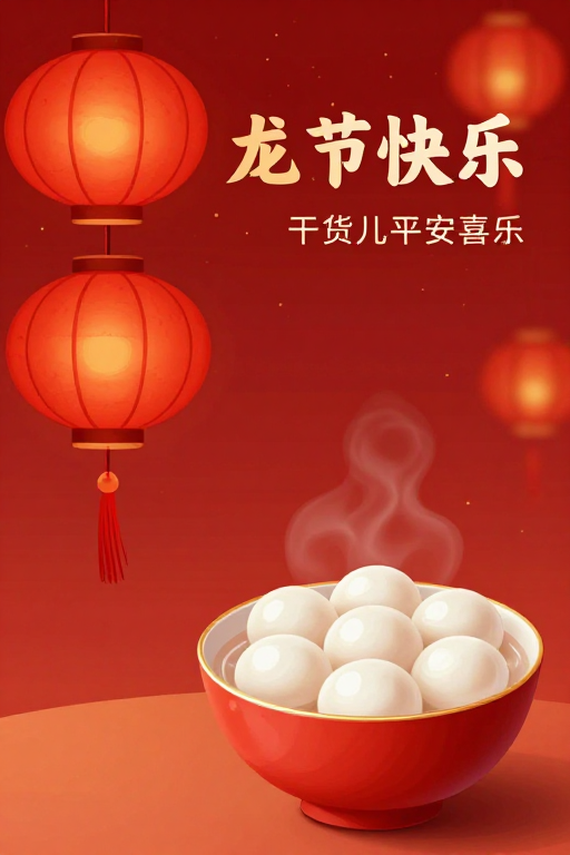元宵团圆·喜庆暖光灯笼映汤圆