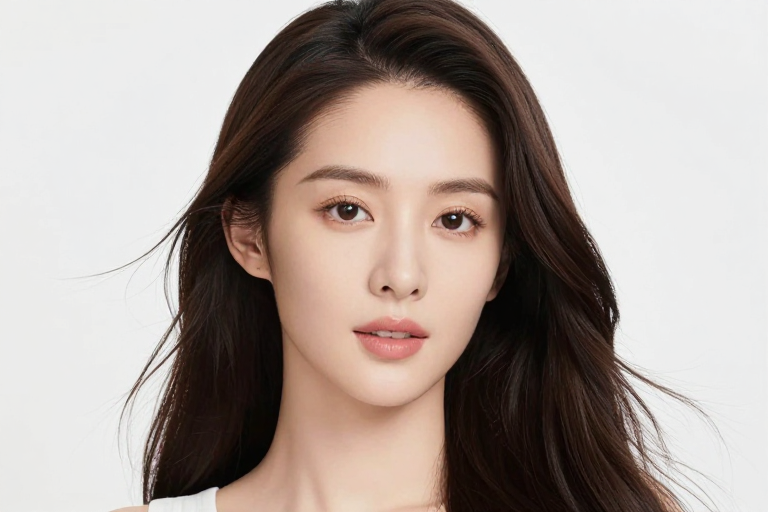 精致亚洲女性美妆肖像摄影