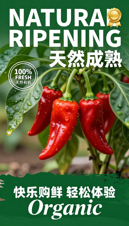 自然成熟鲜辣红椒海报