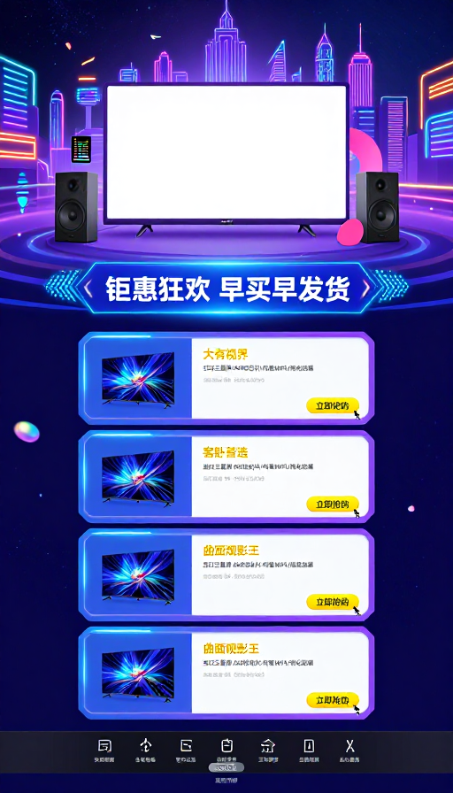 赛博朋克科技电商促销背景图