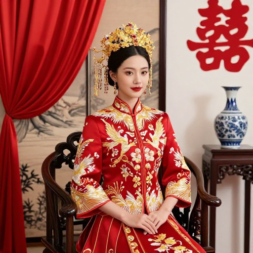 红妆华服：中式新娘优雅端庄