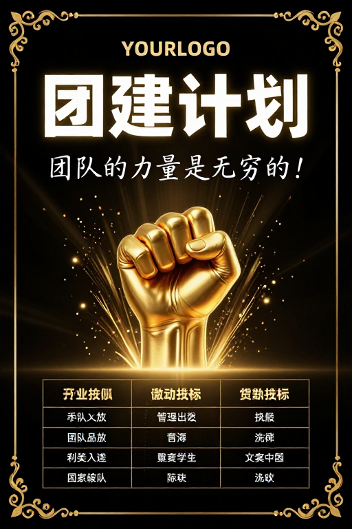 黑金奢华动感:团建计划海报设计
