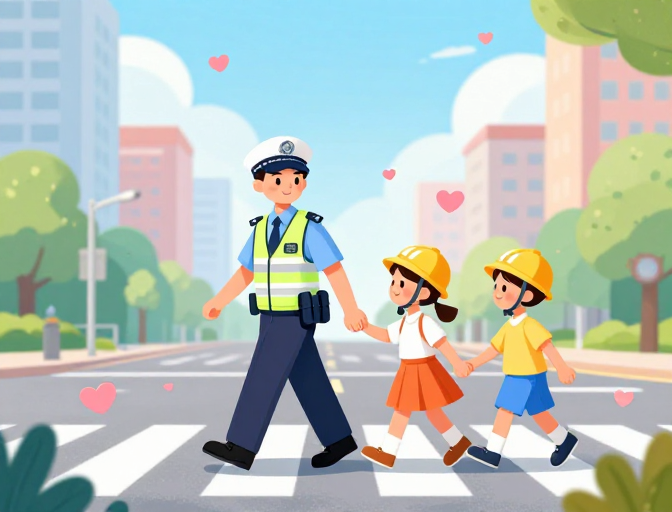爱心护航平安行 温馨守护校园路