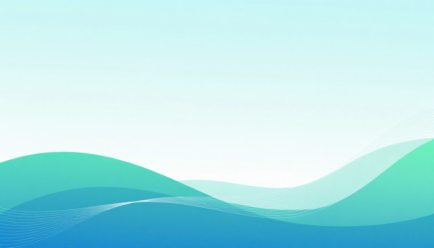 极简蓝绿波浪抽象背景