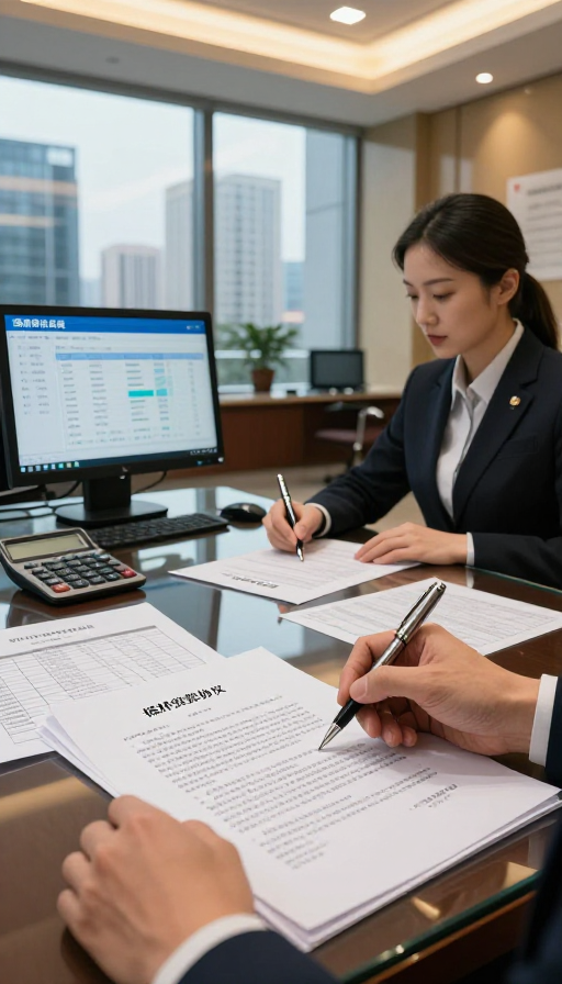 现代银行贵宾室贷款审批场景实拍