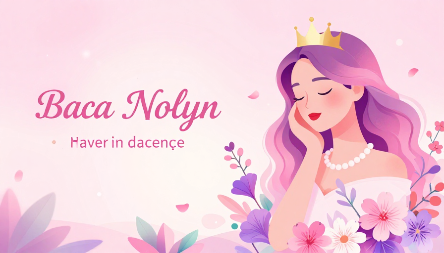 梦幻粉紫花艺少女插画海报