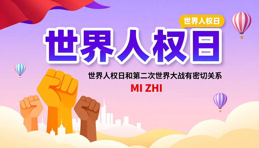 世界人权日:团结力量现代插画海报