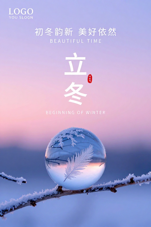 梦幻初冬:立冬节气艺术海报