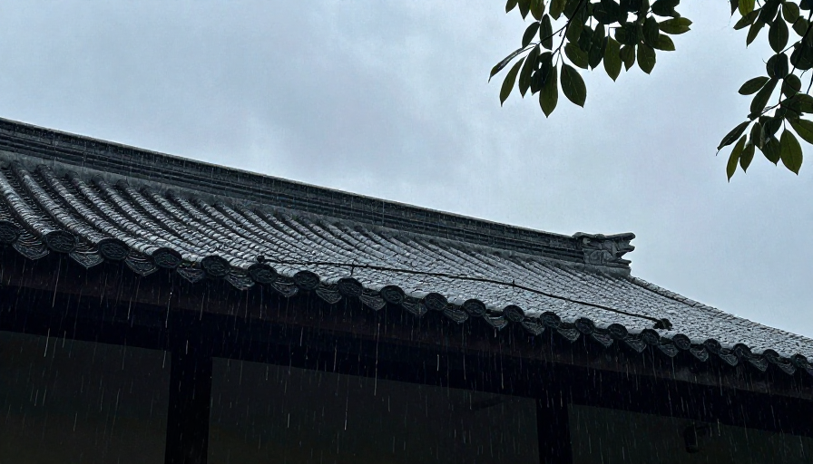 雨中屋檐的浪漫邂逅:与你共伞的温柔时刻