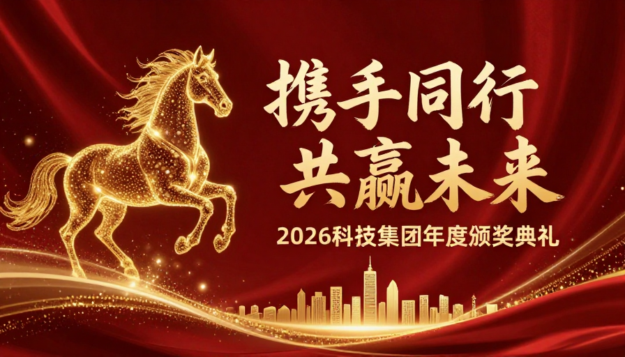 科技盛典：金色骏马与璀璨未来共舞