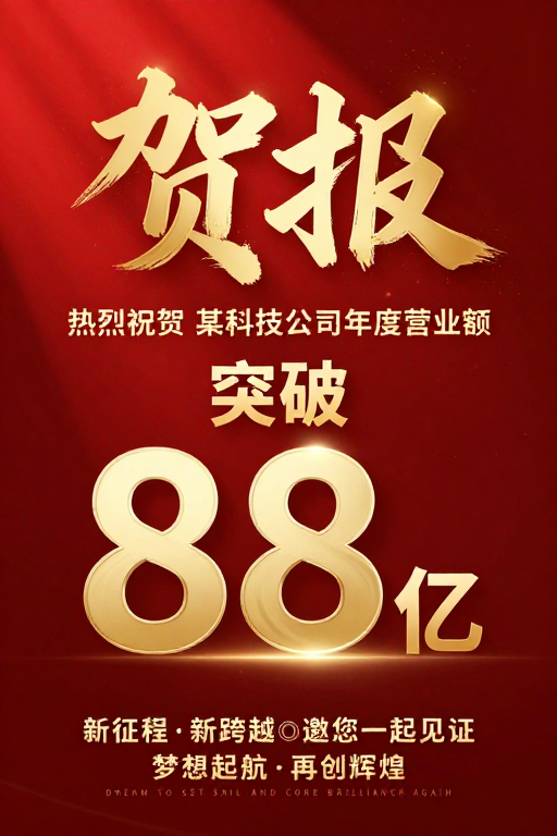 金色贺报致敬科技公司营收突破88亿庆典
