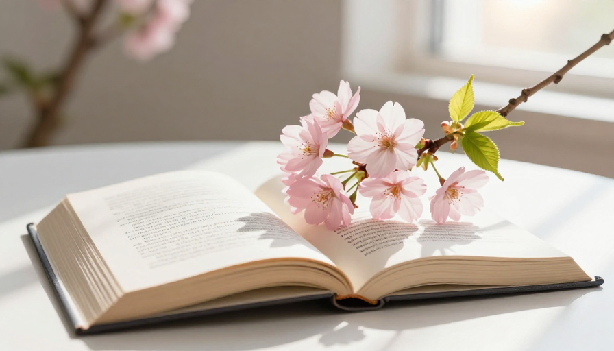 春日书香：泛黄书页与樱花的光影诗篇