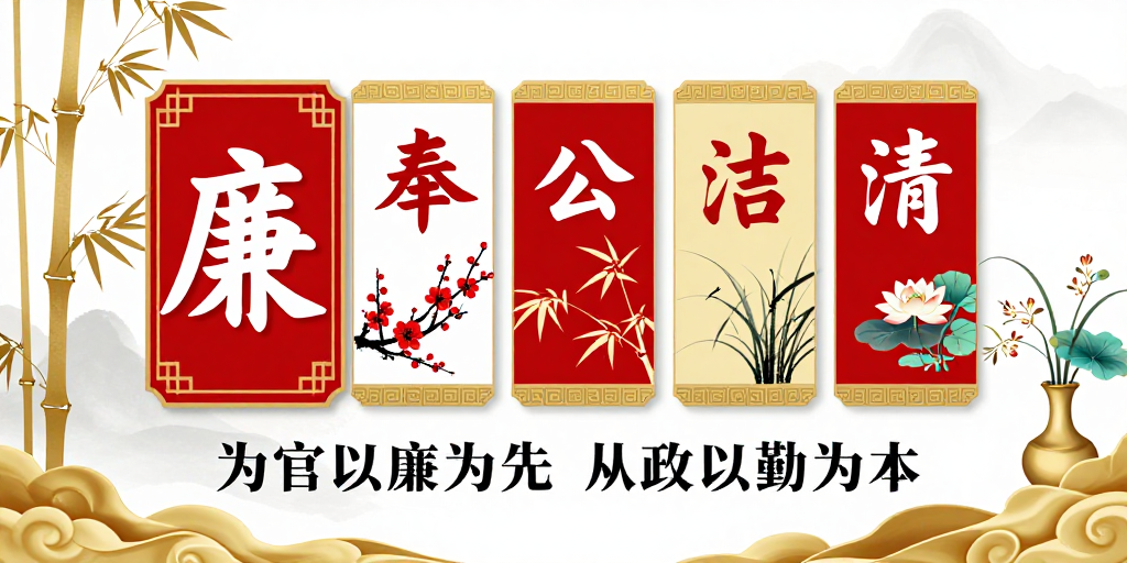中国风廉政文化海报：清廉雅致与庄严并重