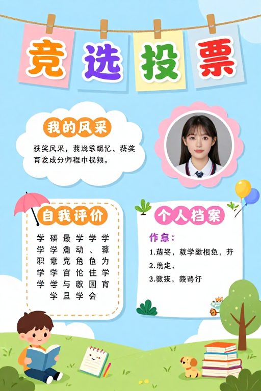 童趣校园竞选投票海报设计