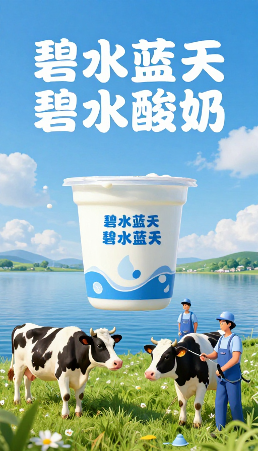 碧蓝自然里,奶牛与工人共酿天然酸奶