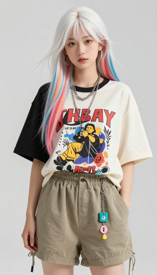 多巴胺街头风：青春活力少女实拍写真