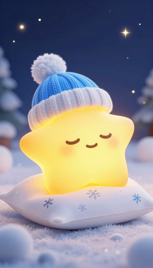 暖冬梦境:发光星形玩偶静谧时光