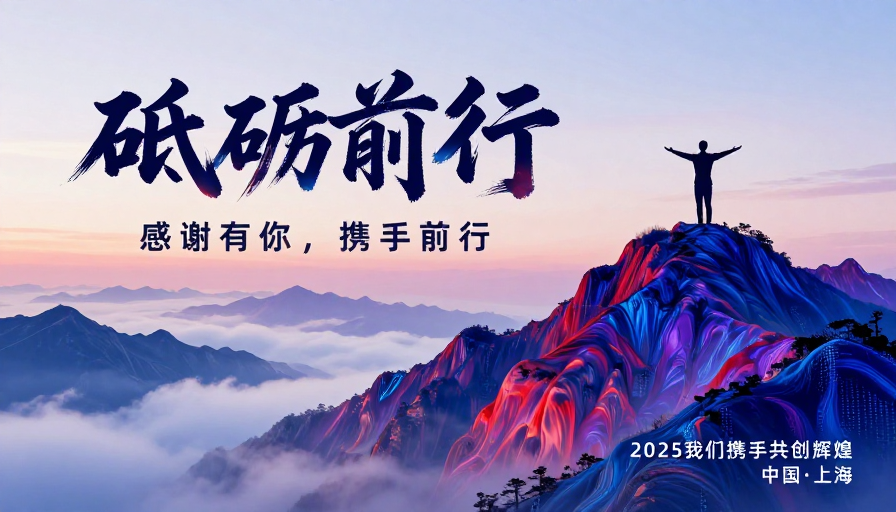 超现实山景 砥砺前行海报设计