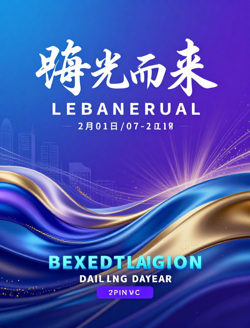 蓝金丝绸波浪：未来数字艺术视觉盛宴