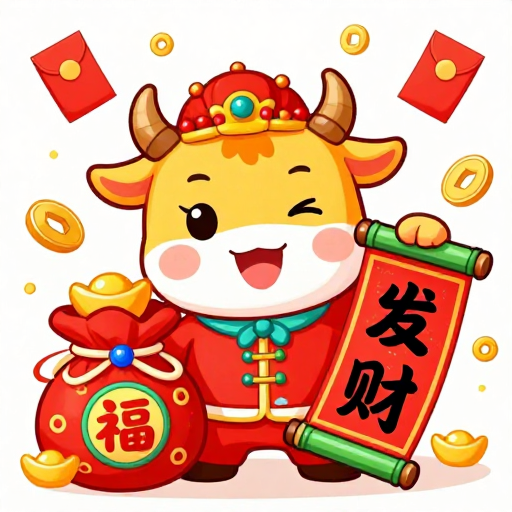喜庆新年吉祥物国潮插画
