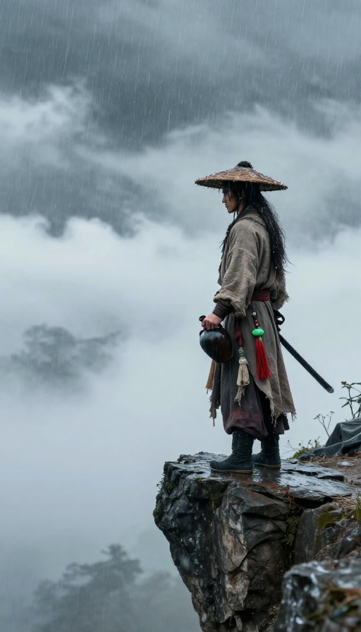 徐克式武侠:悲怆剑客悬崖独酌写真