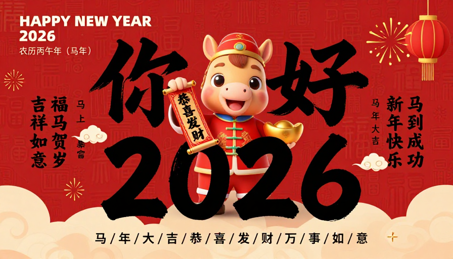 喜庆中国风2026新年海报设计