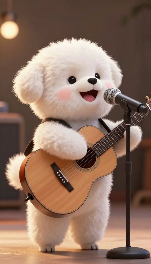 萌犬深情吉他弹唱舞台秀