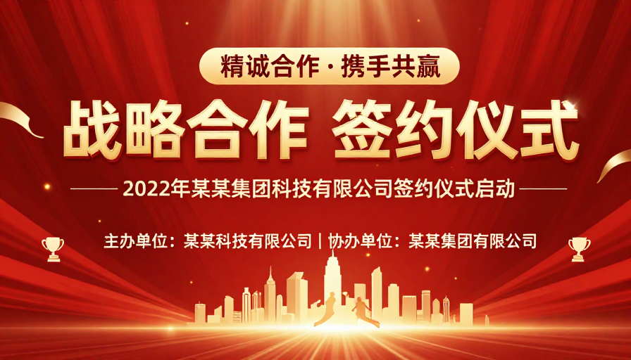 热烈庄重 战略合作签约仪式海报