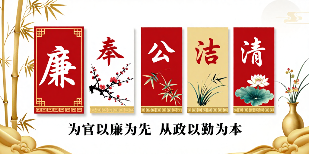 中国风廉政文化海报:清廉正气彰显
