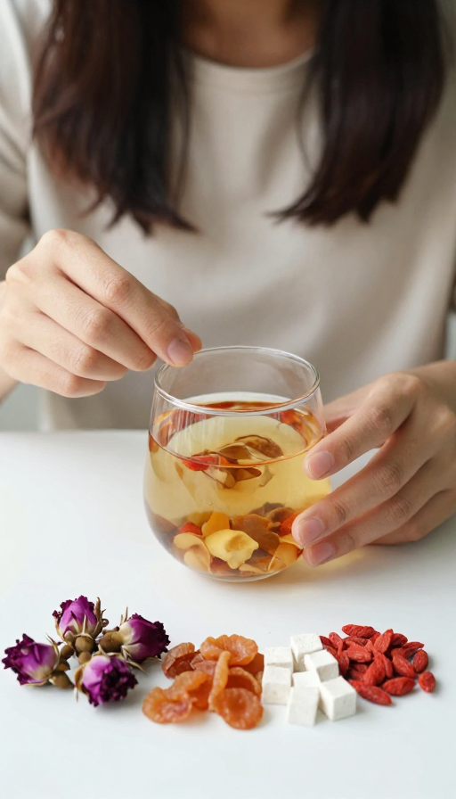 女性养生生活:玫瑰桂圆茯苓枸杞养肝升阳茶