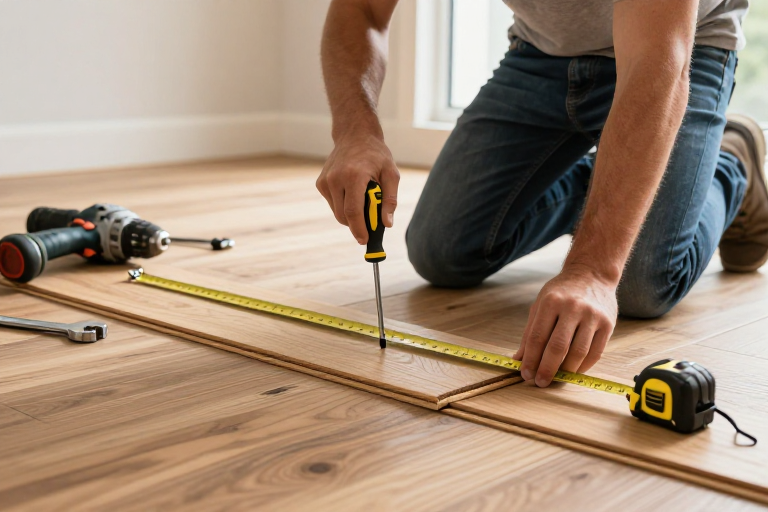 专业木地板安装实景展示，高清细节展现工艺