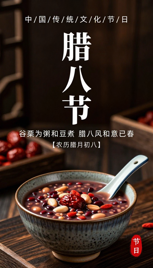 中式腊八节海报:传统美学与饮食文化