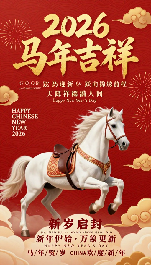 2026马年吉祥:书法风新春海报