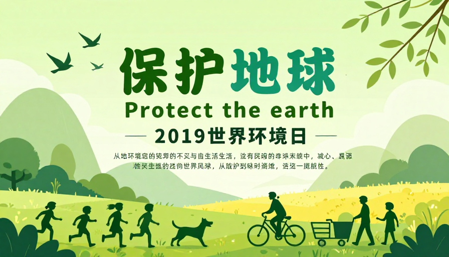 绿色家园·守护自然:2019世界环境日公益插画