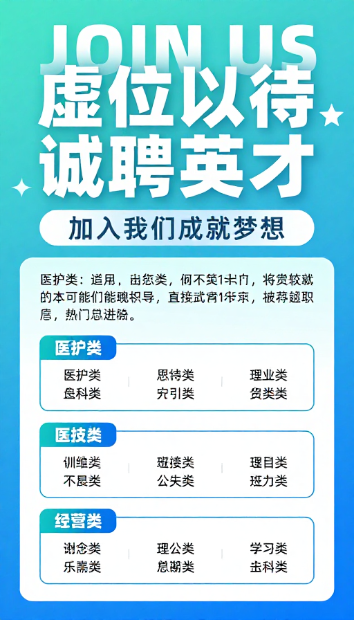 蓝绿渐变现代风招聘宣传图:虚位以待 诚邀英才加盟