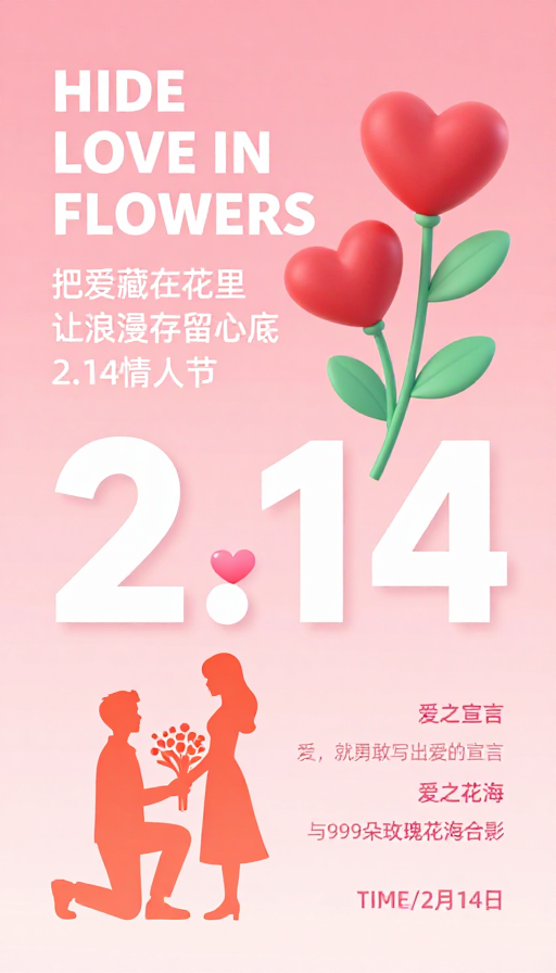 浪漫3D情人节:爱隐花间