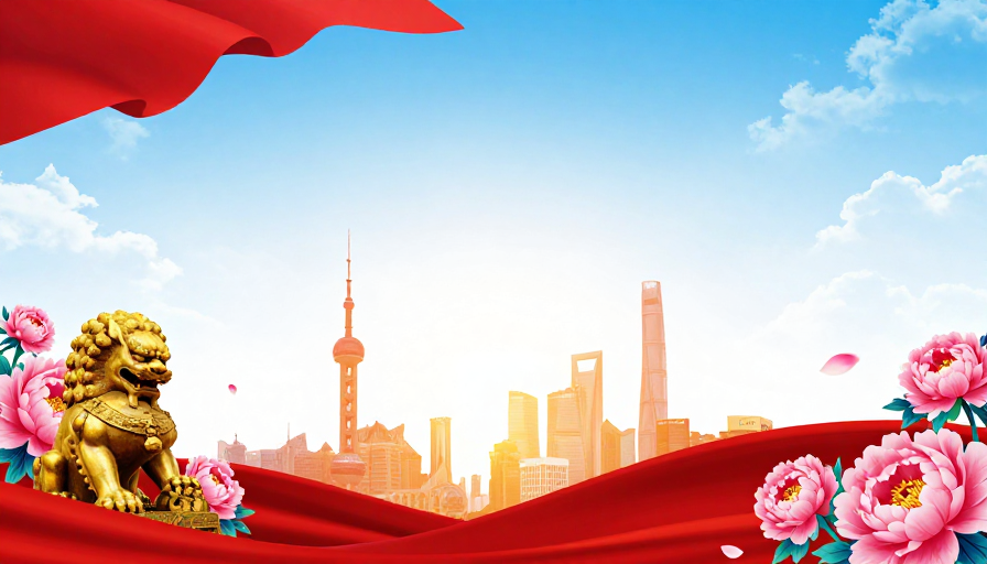 红金中国风现代庆典宣传背景图