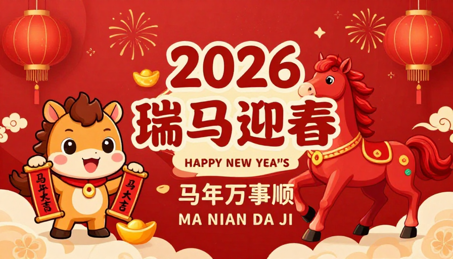 瑞马迎春贺新岁，2026马年大吉大利