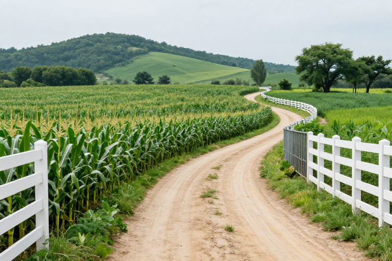 翠色乡途:金黄玉米田的乡村风光摄影