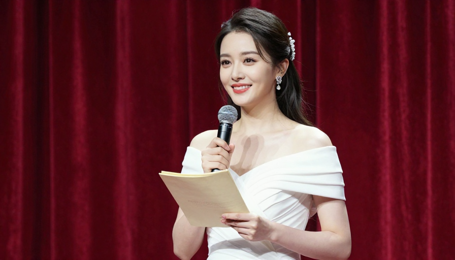 优雅亚洲女主持:典礼现场风采定格