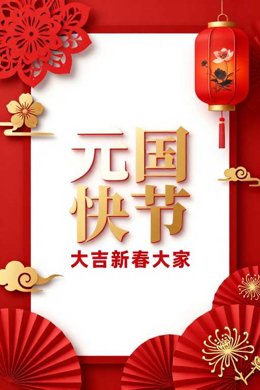 红金喜庆中国风节日海报