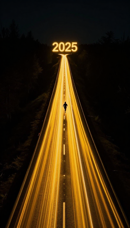 深夜公路上的光之奔跑者：奔向2025