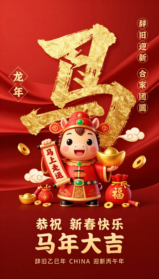 新春大吉 马年贺岁 中国风喜庆海报