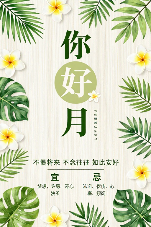 你好二月 · 春日生机与自然诗意海报