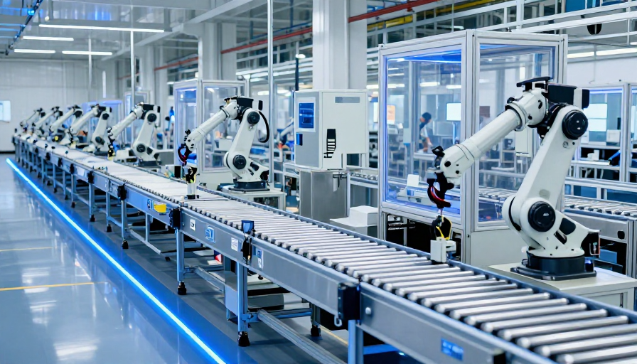 智能工厂内部自动化生产线全景展示