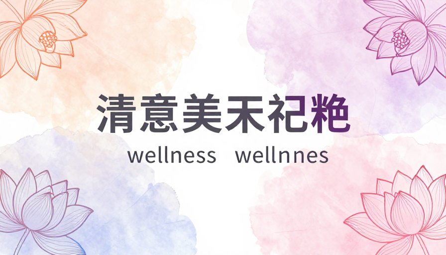 淡雅水彩晕染背景,莲纹点缀的梦幻图文设计
