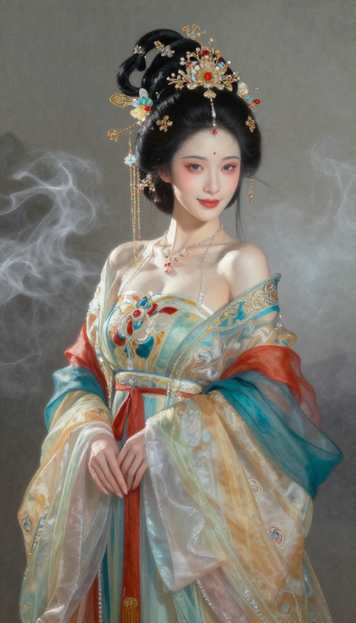 古风仙子：岩彩油画融合绝美国风写真