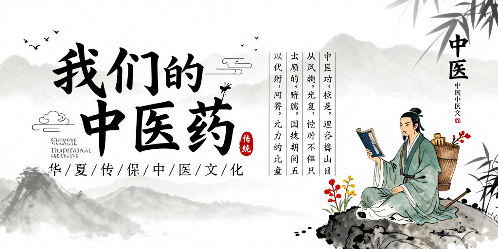 中医传承水墨意境海报